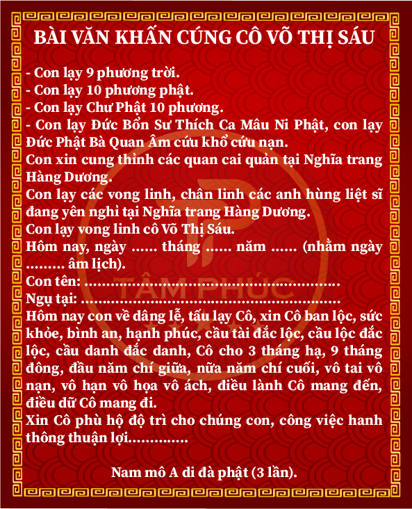 Bài văn khấn cô sáu côn đảo